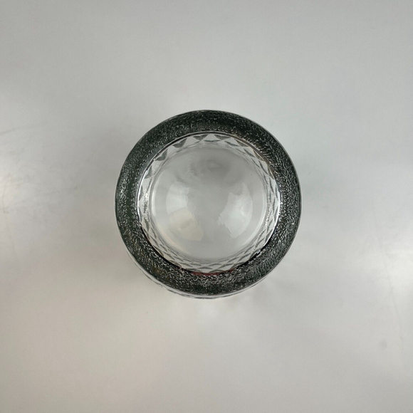 Vintage Art Deco MCM crystal vase press glass 10" diamond pattern clear - Picture 6 of 9